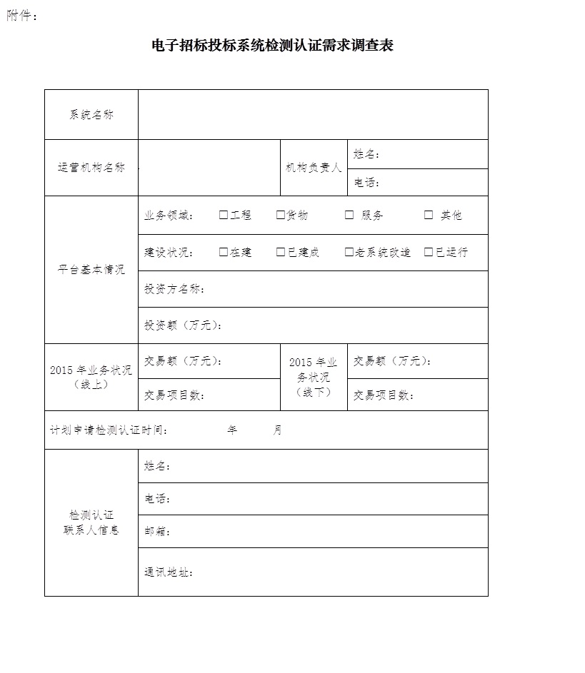 中招协开展电子招标投标系统检测认证需求调研